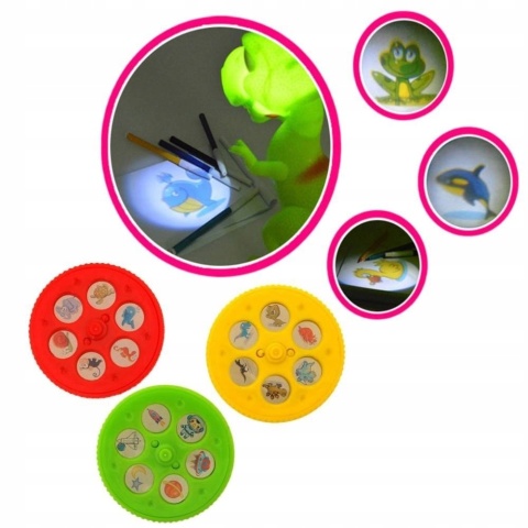 PROJEKTOR DO NAUKI RYSOWANIA RZUTNIK DINOZAUR + AKCESORIA UCZY RYSOWAĆ