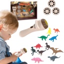 Projektor Latarka Rzutnik Figurki Zwierzęta Dinozaury Slajdy Wzory Zestaw