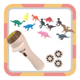 Projektor Latarka Rzutnik Figurki Zwierzęta Dinozaury Slajdy Wzory Zestaw