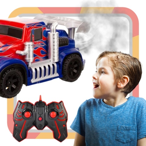 SAMOCHÓD TIR ZDALNIE STEROWANY AUTO DYM ŚWIECI RC