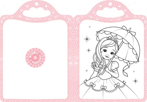 Słodkie królewny Malowanka z naklejkami Zaczarowana kredka Kolorowanka dla Dzieci