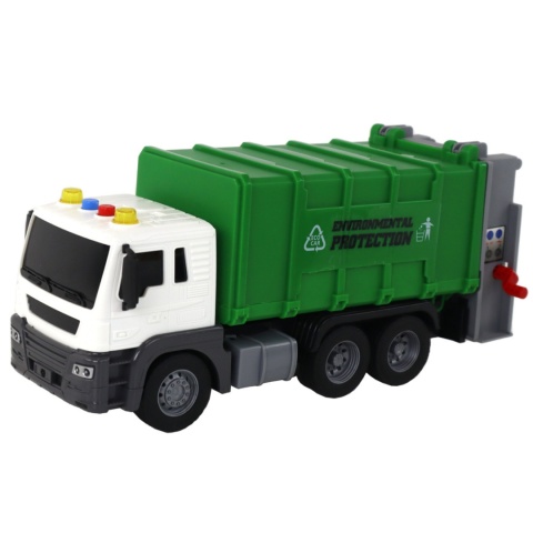 Śmieciarka Ciężarówka Z Przyczepą Dźwig Efekty Świetlne Dźwiękowe 2 Kubły
