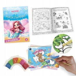 Syrenki Zadanka & piaskowanki Malowanie piaskiem ćwiczenia dla dzieci