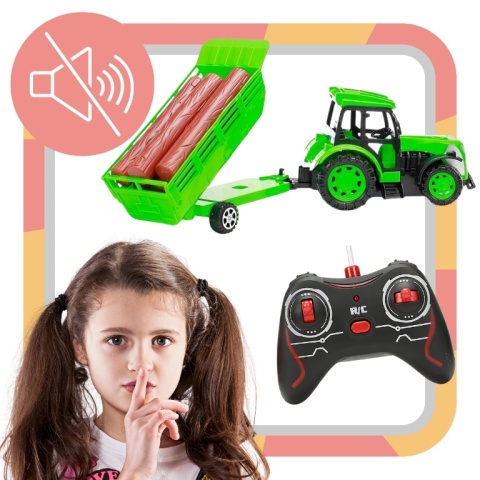 TRAKTOR ZDALNIE STEROWANY CIĄGNIK Z PRZYCZEPĄ NA AKUMULATOR RC AKCESORIA