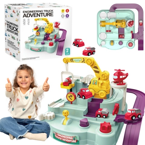 Tor Przeszkód Interaktywny dla Autek Zjazd Samochodowy + Auta Gra w Autka