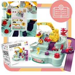 Tor Przeszkód Interaktywny dla Autek Zjazd Samochodowy + Auta Gra w Autka