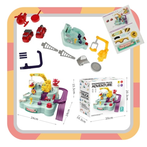 Tor Przeszkód Interaktywny dla Autek Zjazd Samochodowy + Auta Gra w Autka