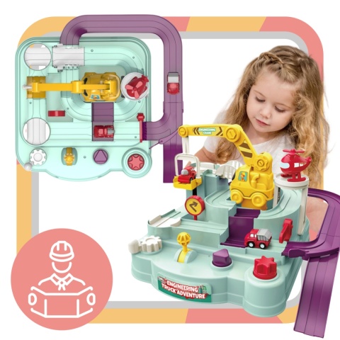 Tor Przeszkód Interaktywny dla Autek Zjazd Samochodowy + Auta Gra w Autka