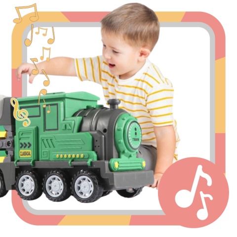 ZESTAW TOR WYŚCIGOWY POCIĄG POJAZD SAMOCHODZIKI EFEKTY DŹWIĘKOWE