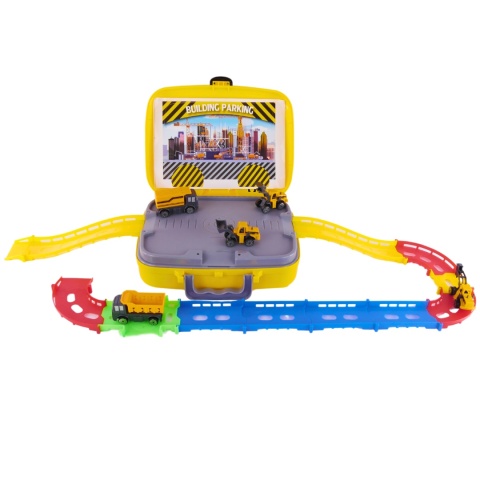 Zestaw Walizka Na Kółkach Plac Budowy Z 5 Autek Miasteczko Akcesoria