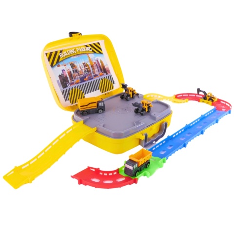 Zestaw Walizka Na Kółkach Plac Budowy Z 5 Autek Miasteczko Akcesoria