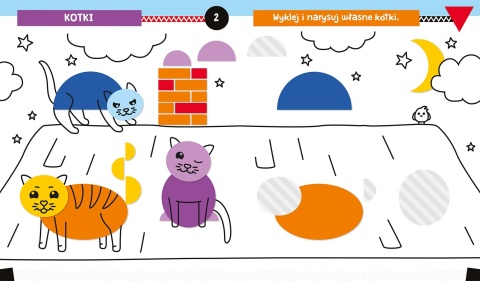 Zwierzęta na wsi Wyklejanka rysowanka z figurami 4+ dla Dzieci