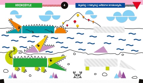 Zwierzęta w zoo Wyklejanka rysowanka z figurami 4+ Książeczka dla dzieci