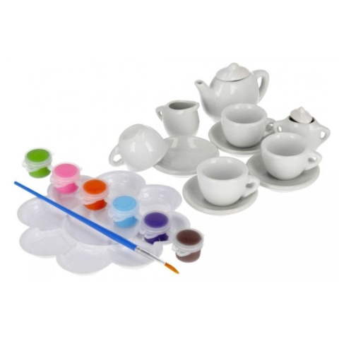 DUŻY ZESTAW DO HERBATY KAWY FILIŻANKI DO MALOWANIA GIPSOWE GIPS JEDNOROŻEC