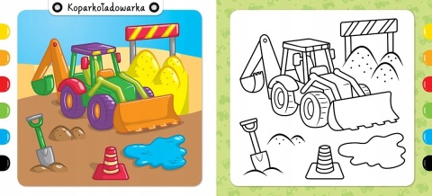 Kolorowanka pojazdy dla dzieci z kredką segmentową Malowanka Aksjomat