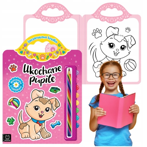 Kolorowanka z naklejkami i zaczarowaną kredką Ukochane pupile dla dzieci