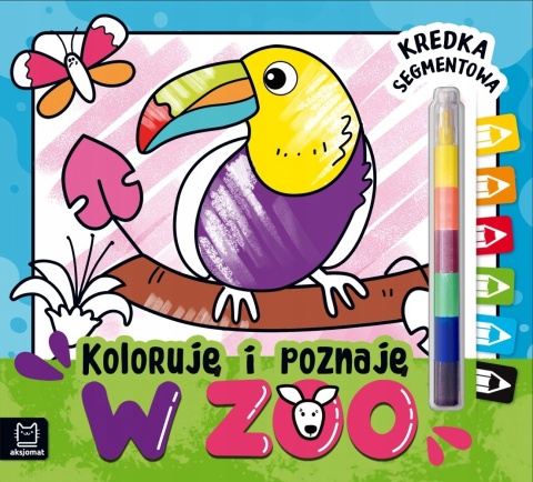 Koloruję i poznaję W zoo Kredka segmentowa Aksjomat kolorowanka edukacyjna