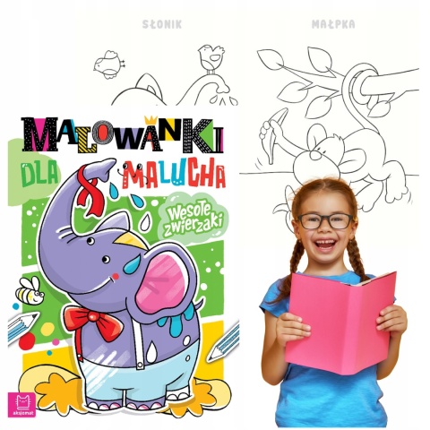 Malowanki dla malucha Wesołe zwierzaki Aksjomat kolorowanka 4-6 lat