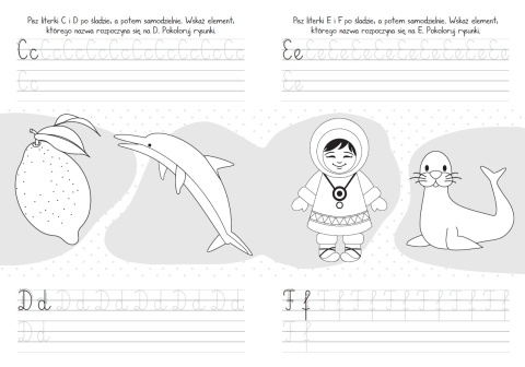 Moje literki Skrzat książeczka edukacyjna nauka pisania alfabetu