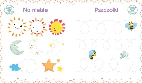 Moje pierwsze szlaczki - nauka pisania i rysowania po śladzie z naklejkami