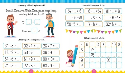 Tabliczka mnożenia dla dzieci ćwiczenia z pisakiem do zmazywania od 8 lat