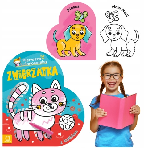 Zwierzątka Pierwsza kolorowanka z kotkiem Aksjomat z grubym obrysem 4-6 lat