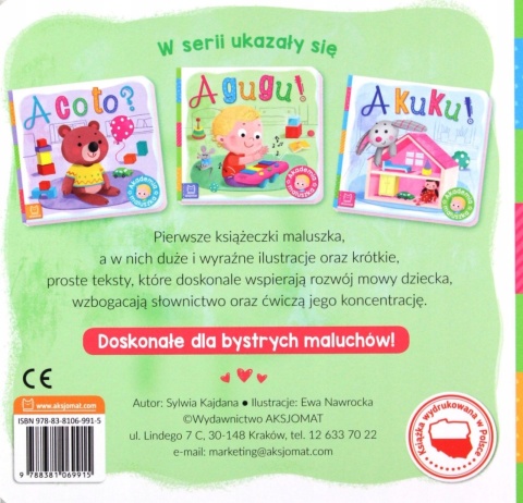A gugu! pierwsza książeczka malucha nauka mowy przez zabawę Aksjomat