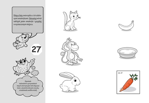 Akademia 2 lata kolorowanki łączenie par nauka przez zabawę naklejki GREG