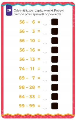 Dodawanie i odejmowanie do 100 Magiczne karty termiczne aktywizujące