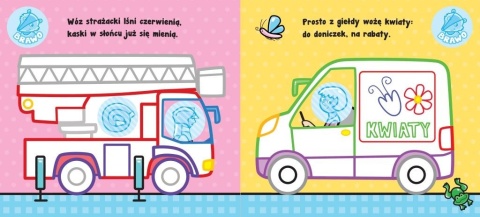 Edukacyjna kolorowanka z grubym obrysemPojazdy na ulicy Naklejki Aksjomat