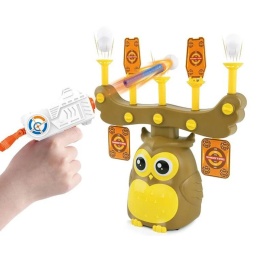 Gra Strzelecka Sowa Zestaw Pistolet Piłeczki Karty Celu Gra Zręcznościowa