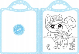 Kolorowanka Kotki dla dzieci naklejki i magiczna kredka tęczowa Malowanka