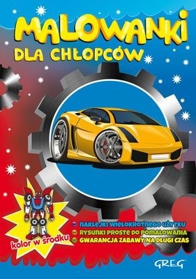 Kolorowanka dla chłopców z Naklejkami Samochody Roboty i Samoloty Malowanka