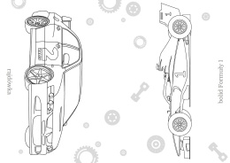 Kolorowanka dla dzieci Malowanka Maluszkowe malowanie Wyścigówki