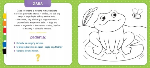 Kolorowanka dla dzieci Na łące + kredka segmentowa Malowanka Aksjomat