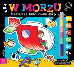 Kolorowanka dla dzieci W morzu + kredka segmentowa Malowanka Aksjomat