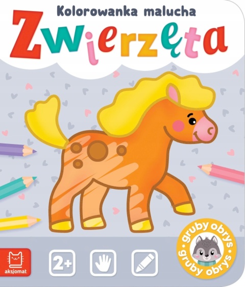 Kolorowanka dla dzieci z grubym obrysem Zwierzęta z naklejkami Malowanka