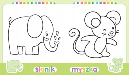 Kolorowanka dla dzieci z grubym obrysem Zwierzęta z naklejkami Malowanka