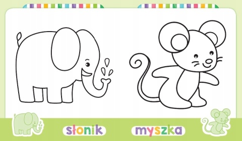 Kolorowanka dla dzieci z grubym obrysem Zwierzęta z naklejkami Malowanka