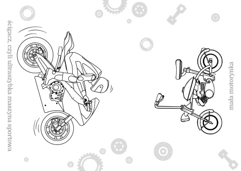 Kolorowanka edukacyjna dla dzieci Malowanka Maluszkowe malowanie Motocykle