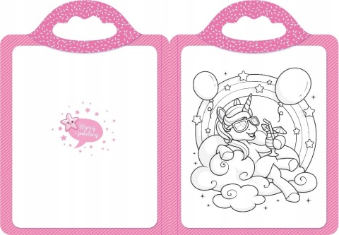 Kolorowanka jednorożce dla dzieci naklejki i kredka tęczowa Malowanka