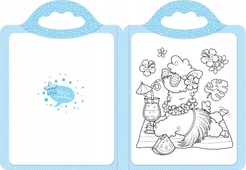 Kolorowanka lamy dla dzieci naklejki i zaczarowana kredka tęczowa Malowanka