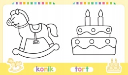 Kolorowanka malucha z grubym obrysem i naklejkami Malowanka dla dzieci