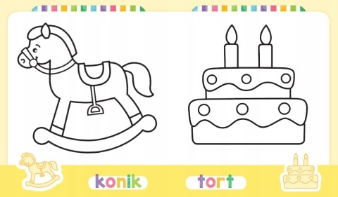 Kolorowanka malucha z grubym obrysem i naklejkami Malowanka dla dzieci