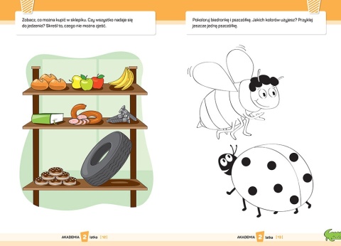 Książeczka edukacyjna dla 2latka naklejki Akademia GREG ćwiczenia i zabawa