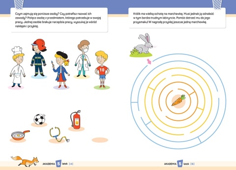 Książeczka edukacyjna dla pięciolatków Akademia 5-latek z naklejkami GREG