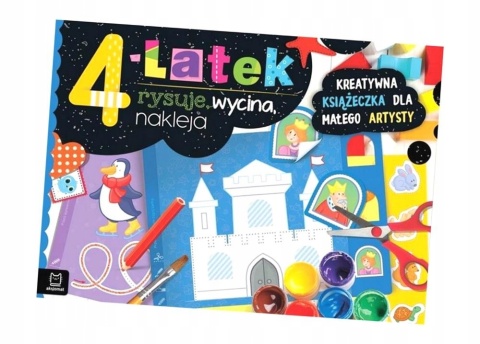Książeczka kreatywna dla dzieci 4-latek rysuję wycinam naklejam Aksjomat