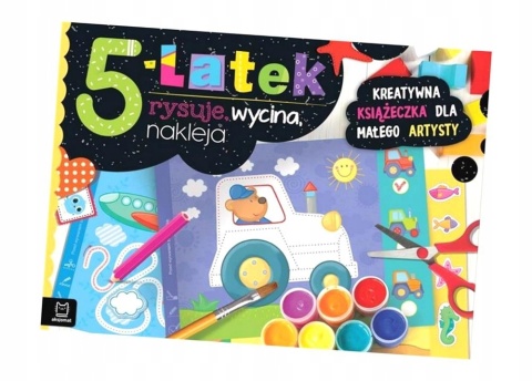 Książeczka kreatywna dla dzieci 5-latek rysuję wycinam naklejam Aksjomat