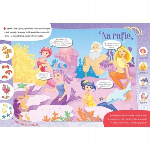 Książeczka z naklejkami dla dziewczynek Słodkie syrenki zabawa i czytanie