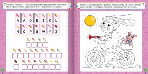 Łamigłówki i zadania 6-latka książeczka edukacyjna labirynty krzyżówki